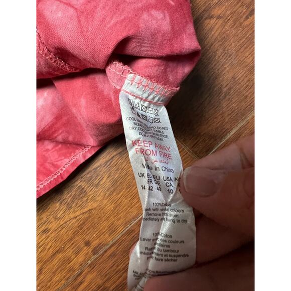 NWT Pretty Little Thing Shape Pink Tie Dye Woven Corset Crop Top - Sz US 10 - Picture 6 of 8